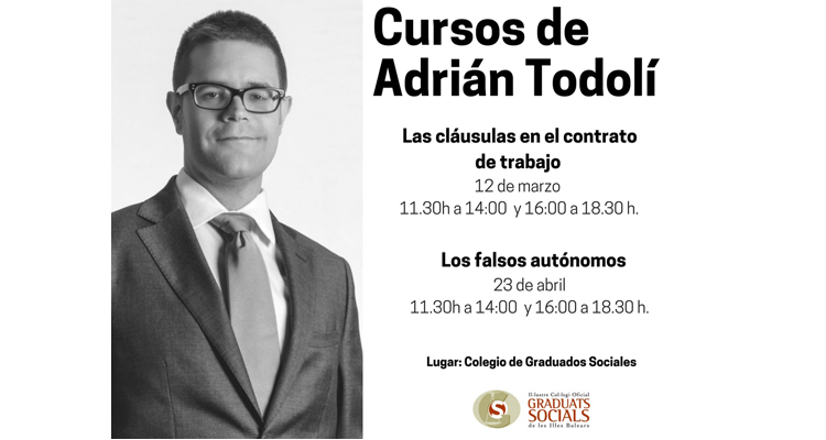 Cursos de Sr. Adrián Todolí en el Colegio de Graduados Sociales