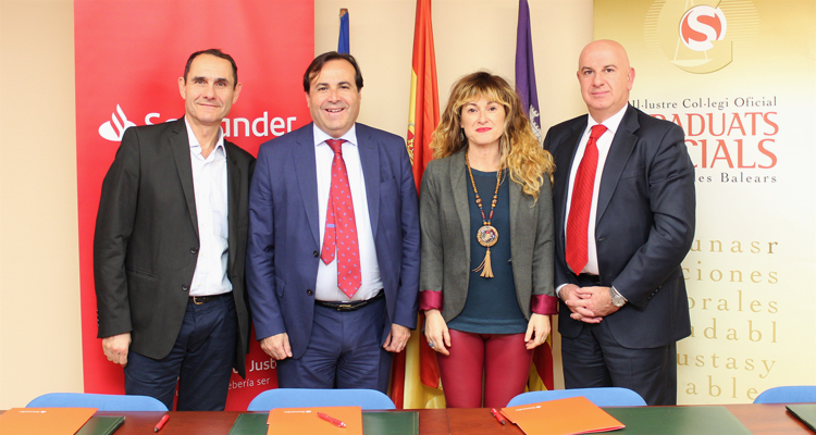 El Col•legi de Graduats Socials signa un acord de col•laboració amb el Banco Santander